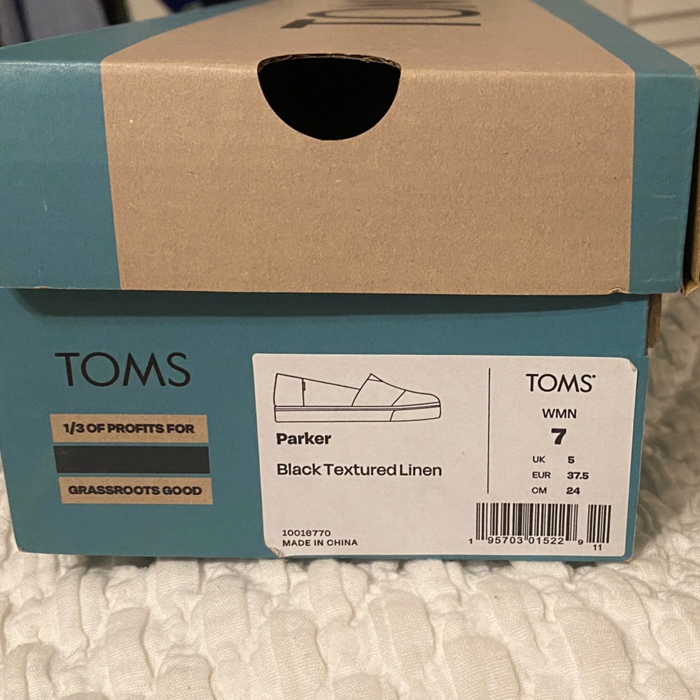 TOMS Black Canvas Slip-Ons - Picture 4 of 4